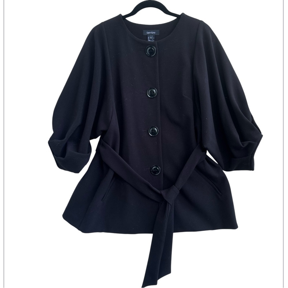 Karen Kane Balloon Sleeve belted coat XL